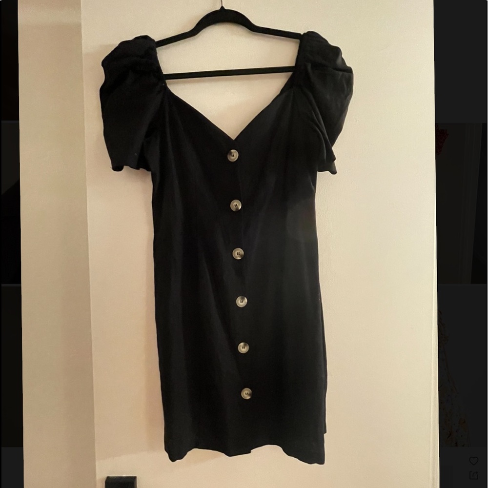 NWT ASOS black button down dress
